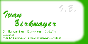 ivan birkmayer business card